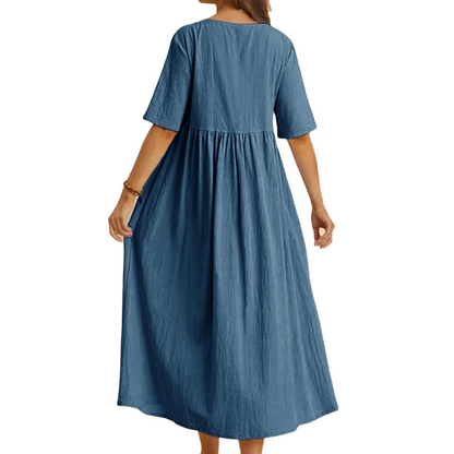 Summer New Cotton and Linen Casual Short Sleeve